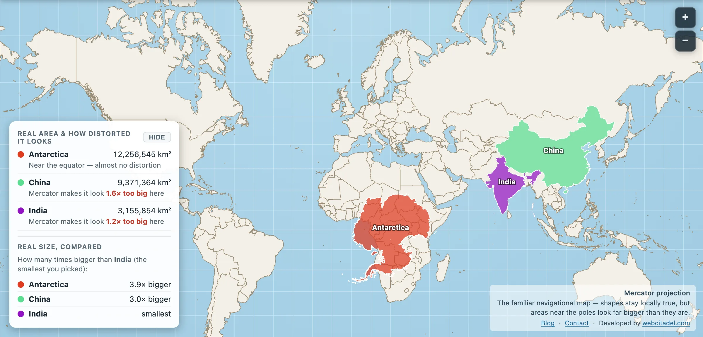 Antarctica dragged to the equator next to China and India