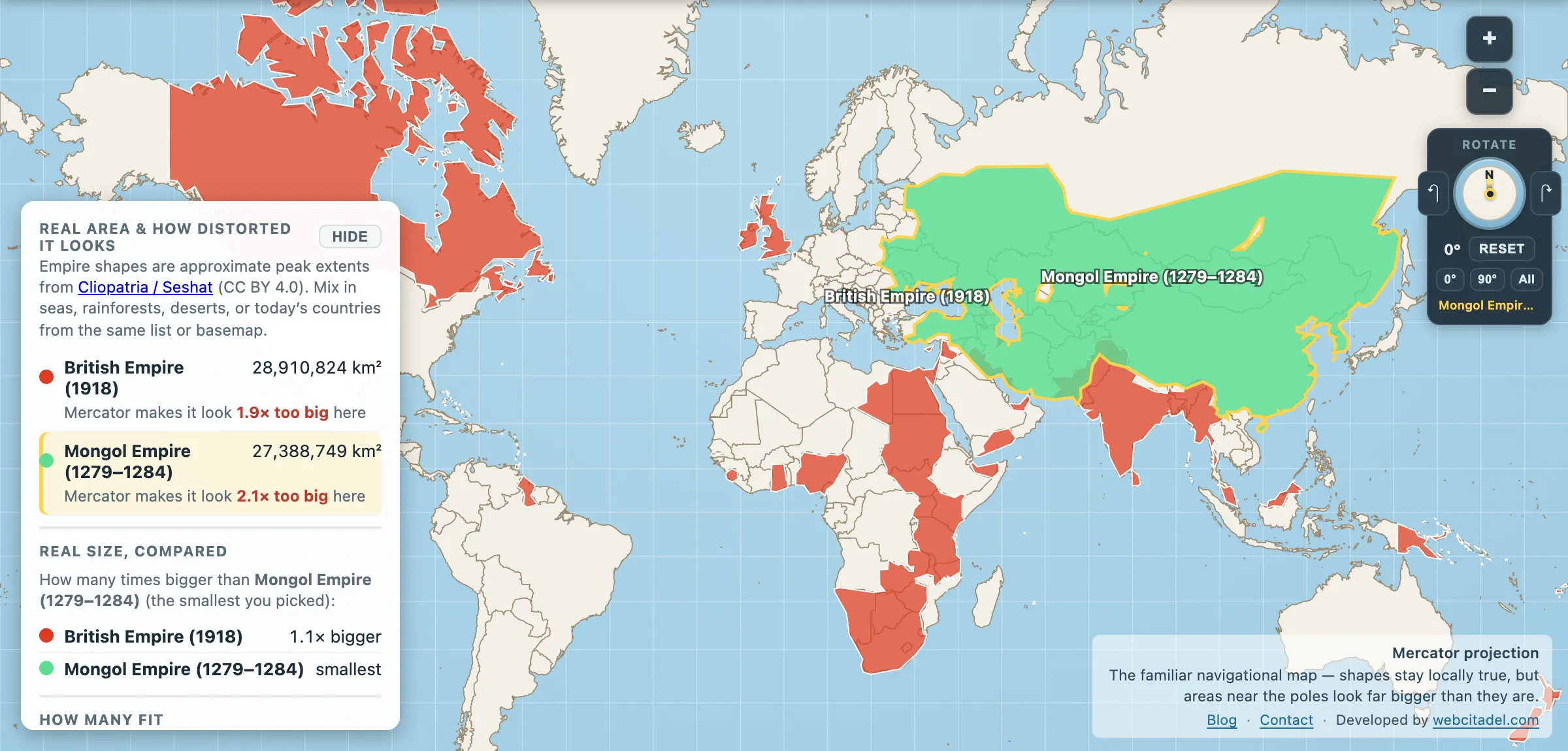 The same comparison on Mercator