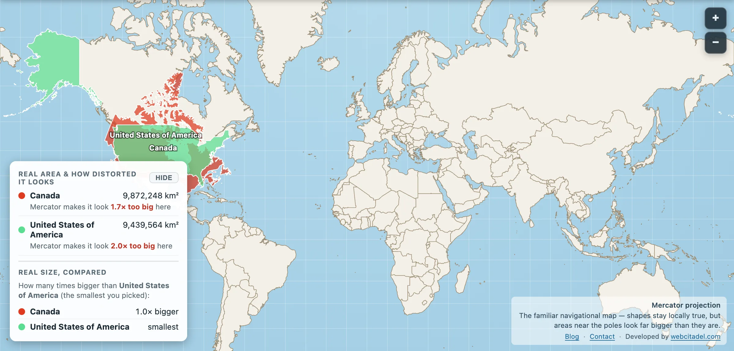 Canada dragged south over the United States