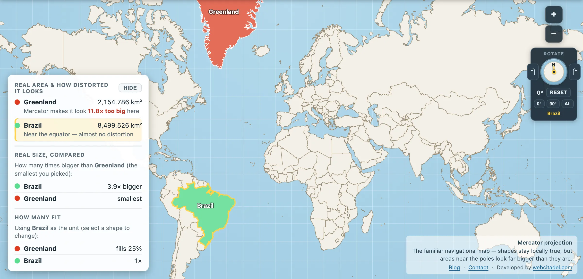 The same comparison on Mercator