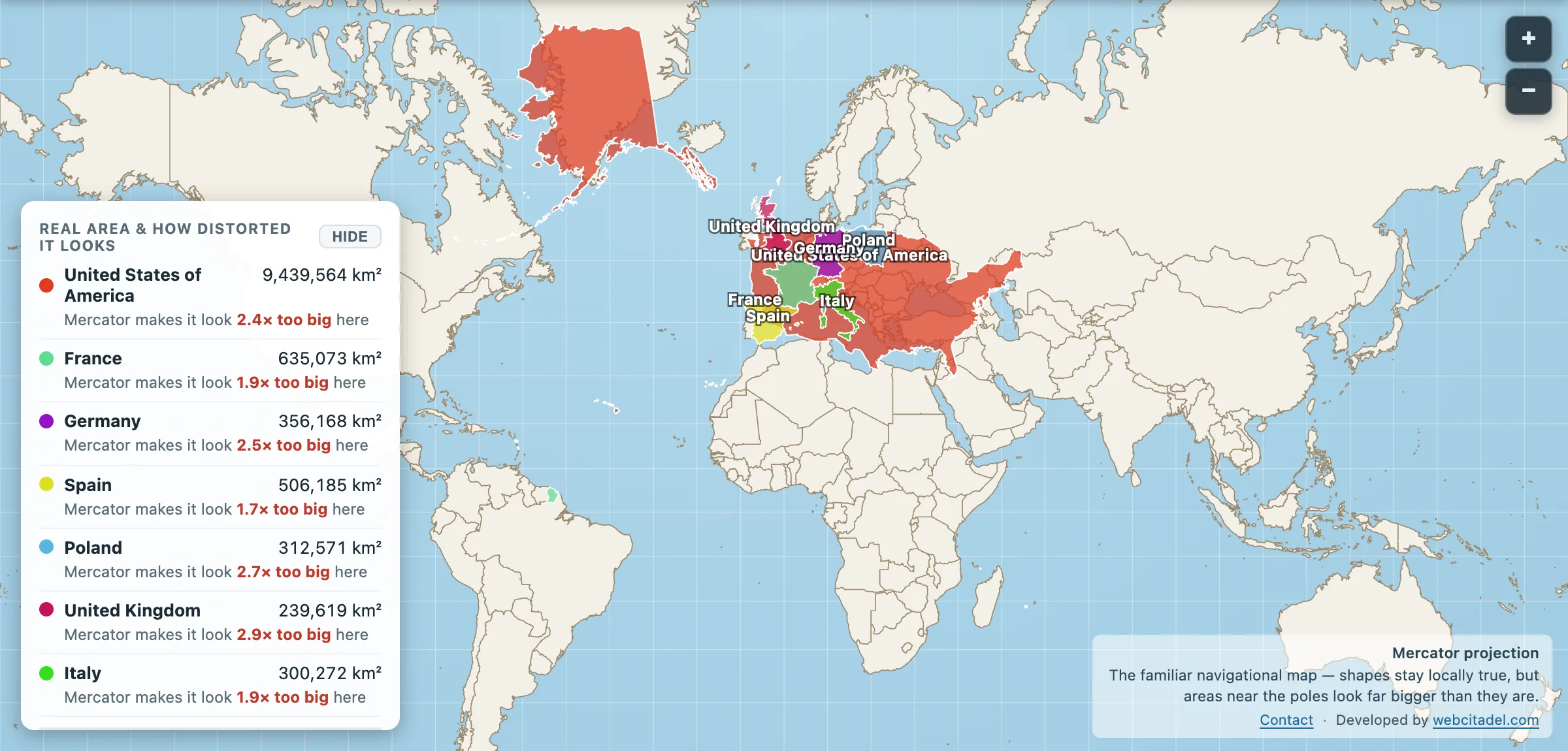United States outline over France, Germany, Spain, Poland, UK and Italy